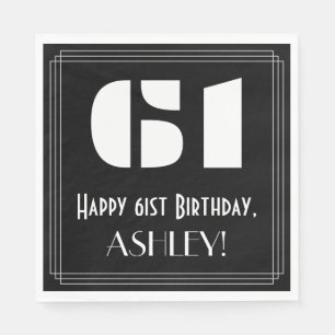 61ste verjaardag: Art Deco Geïnspireerde look "61" Servet
