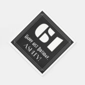 61ste verjaardag: Art Deco Geïnspireerde look "61" Servet (Hoek)