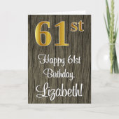 61ste verjaardag: Elegant Faux Gold Kijk #, Faux W Kaart (Voorkant)