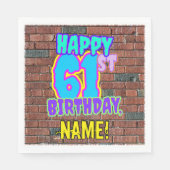 61ste verjaardag ~ Fun, geïnspireerde Urban Graffi Servet (Voorkant)