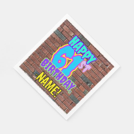 61ste verjaardag ~ Fun, geïnspireerde Urban Graffi Servet (Hoek)