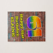 61ste verjaardag: Fun Graffiti-geïnspireerde regen Legpuzzel (Horizontaal)