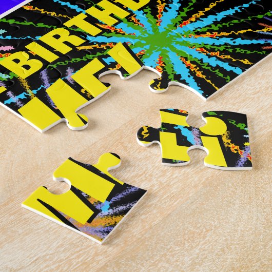 61ste verjaardag: Fun, kleurrijk gevuurwerk Legpuzzel (Zijkant)