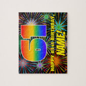 61ste verjaardag: Fun, kleurrijk gevuurwerk Legpuzzel (Verticaal)