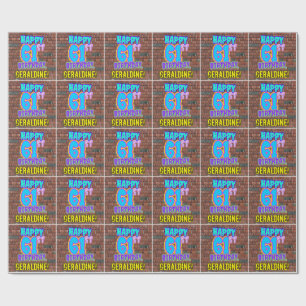 61ste verjaardag: Fun, Urban Graffiti geïnspireerd Cadeaupapier