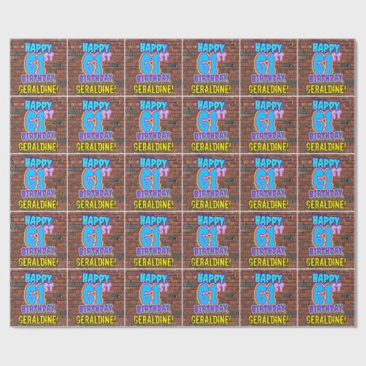 61ste verjaardag: Fun, Urban Graffiti geïnspireerd Cadeaupapier (Vlak)