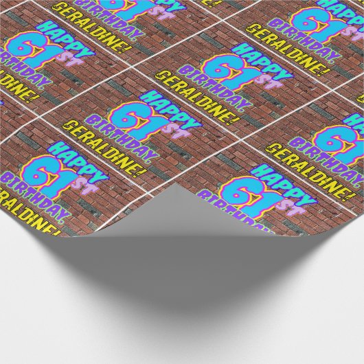 61ste verjaardag: Fun, Urban Graffiti geïnspireerd Cadeaupapier (Hoek)