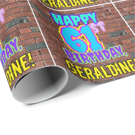 61ste verjaardag: Fun, Urban Graffiti geïnspireerd Cadeaupapier (Rol Hoek)