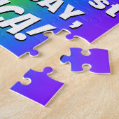 61ste verjaardag: kleurrijk, vun regenboogpatroon legpuzzel (Zijkant)