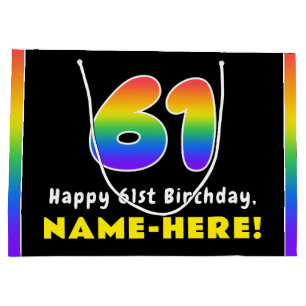 61ste verjaardag: kleurrijke regenboog # 61, Naam  Groot Cadeauzakje