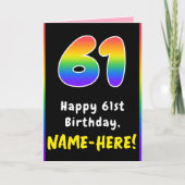 61ste verjaardag: kleurrijke regenboog # 61, Naam  Kaart (Voorkant)