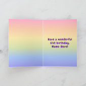 61ste verjaardag: kleurrijke regenboog # 61, Naam  Kaart (Binnen)