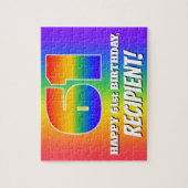 61ste verjaardag — Meerkleurig regenboogpatroon "6 Legpuzzel (Verticaal)