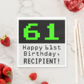 61ste verjaardag - nerdy / geeky stijl "61" & naam servet (Insitu)