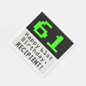 61ste verjaardag - nerdy / geeky stijl "61" & naam servet (Hoek)