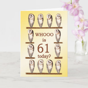 61ste verjaardag, nieuwsgierige uilen kaart
