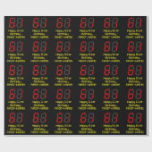 61ste verjaardag: Red Digital Clock Style "61" + n Cadeaupapier (Vlak)