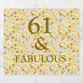 61ste verjaardag sparkling wijnetiket (Enkel label)