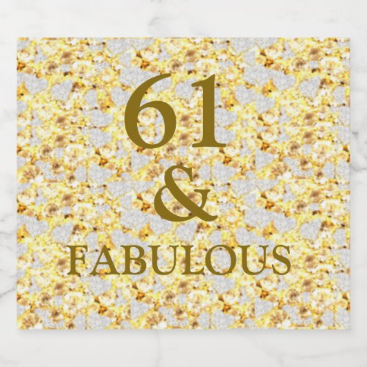 61ste verjaardag sparkling wijnetiket (Enkel label)