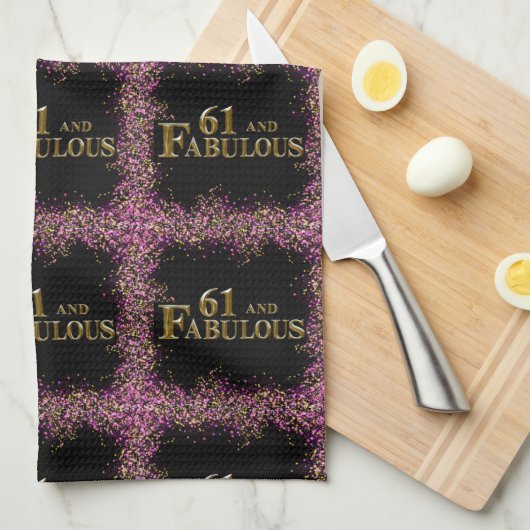 61ste verjaardag theedoek (Quarter Fold)