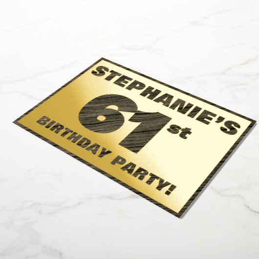 61ste verjaardag van de partij van Birthday - Vett Folie Uitnodiging (Gedraaid)