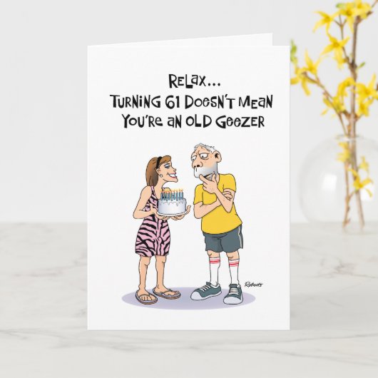 61ste verjaardag van Geezer Kaart (Gele Bloem)