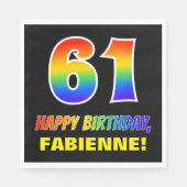 61ste verjaardag: Vet, Vun, Eenvoudig, Regenboog 6 Servet (Voorkant)