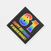 61ste verjaardag: Vet, Vun, Eenvoudig, Regenboog 6 Servet (Hoek)