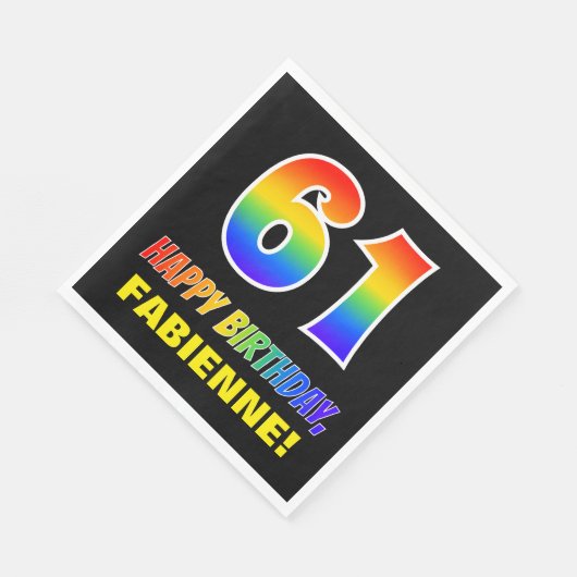 61ste verjaardag: Vet, Vun, Eenvoudig, Regenboog 6 Servet (Hoek)