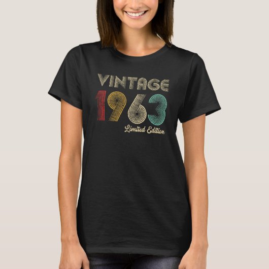 61ste verjaardagscadeau Vintage 1963 61 jaar oud T-shirt (Voorkant)