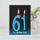 61ste verjaardagsfeestje kaart (Staand voorkant)