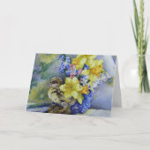 6296 Daffodils in Bird Planter Birthday Card Kaart (Voorkant)