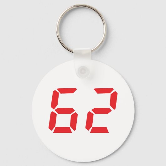 62 62 rode alarmklok digitaal getal sleutelhanger (Voorkant)
