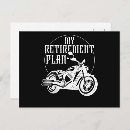 62.Biker Mijn pensioenplan opa Uitnodiging Briefkaart (Voorkant / Achterkant)