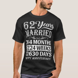 62 jaar getrouwd Happy 62nd Wedding Jubileum T-shirt