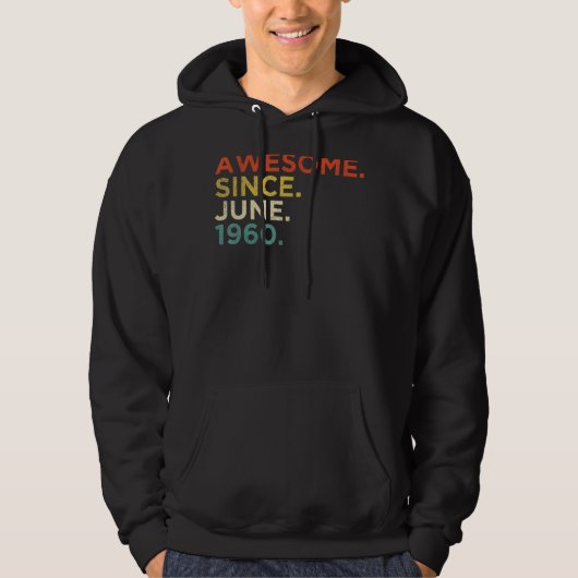 62 Jaar Oud Juni 1960 2 Hoodie (Voorkant)