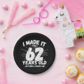 62 Jaar Oud Sarcastisch Meme Grappig 62e Verjaarda Papieren Bordje (Feest)