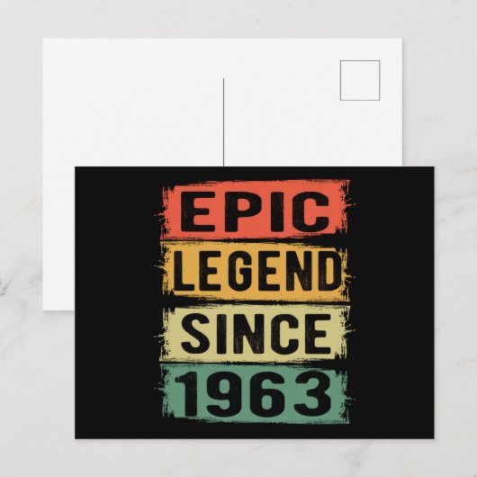 62 jaar oude Bday 1963 Epic Legend 62ste verjaarda Briefkaart (Voorkant / Achterkant)