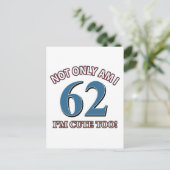 62 jaar Oude design Briefkaart (Staand voorkant)