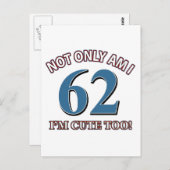 62 jaar Oude design Briefkaart (Voorkant / Achterkant)