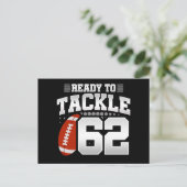 62 Jaar Oude Tackle Voetbal Feestje 62ste Verjaard Briefkaart (Staand voorkant)