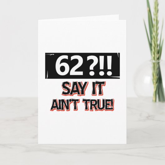 62 jaar oude verjaardagskleding kaart (Voorkant)