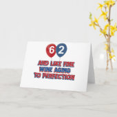 62 jaar verjaardagscadeau ideeën kaart (Gele Bloem)