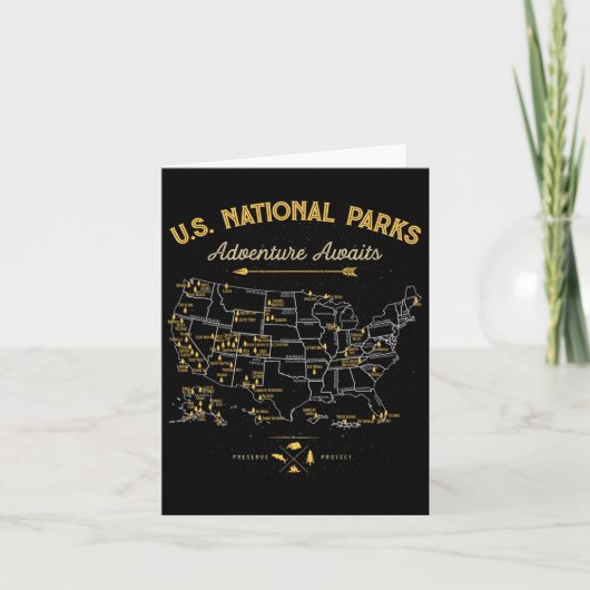 62 National Parks Map geeft ons Park Campin Kaart (Voorkant)