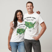 62 National Parks Map geeft US Park Campin T-shirt (Unisex)