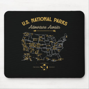 62 Nationale Parken Kaart Cadeaus Us Park Vintage Muismat