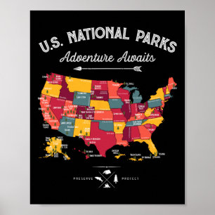 62 Nationale Parken Kaart Cadeaus Us Park Vintage Poster