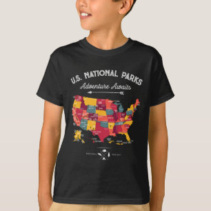 62 Nationale Parken Kaart Cadeaus Us Park Vintage T-shirt
