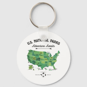 62 Nationale Parken Kaart Us Park Vintage Camping Sleutelhanger