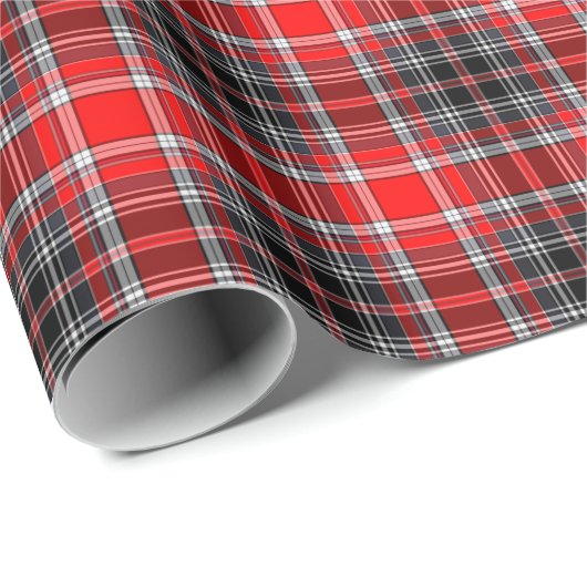 62 Tartan Plays Red, Black & White No. Cadeaupapier (Rol Hoek)